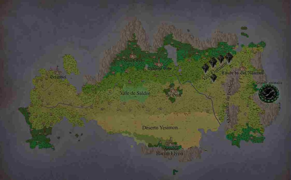Crônicas de Éon - Mapa Oficial - Fantasia Sombria Brasileira